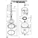 Whirlpool LSP8244BW0 agitator, basket, and tub diagram