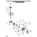 Whirlpool LSP8244BW0 brake, clutch, gearcase, motor and pump diagram