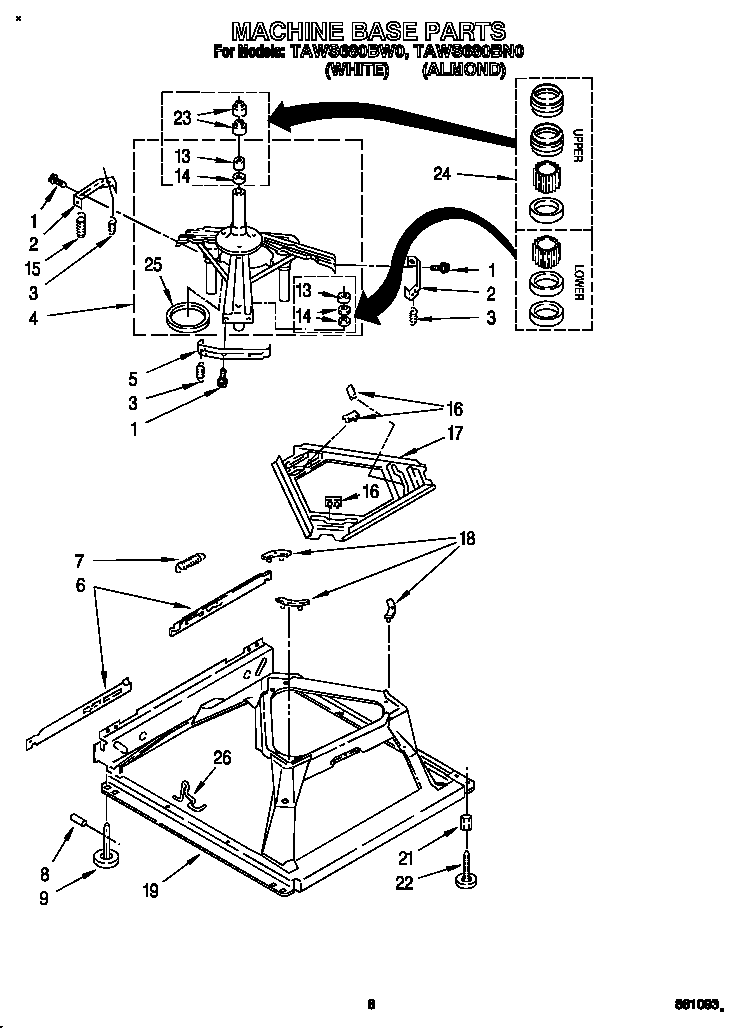 Estate TAWS680BN0 machine base diagram