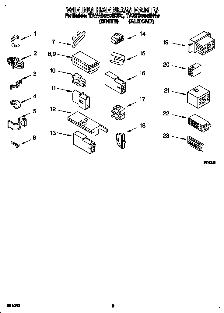 Estate TAWS680BN0 wiring harness diagram