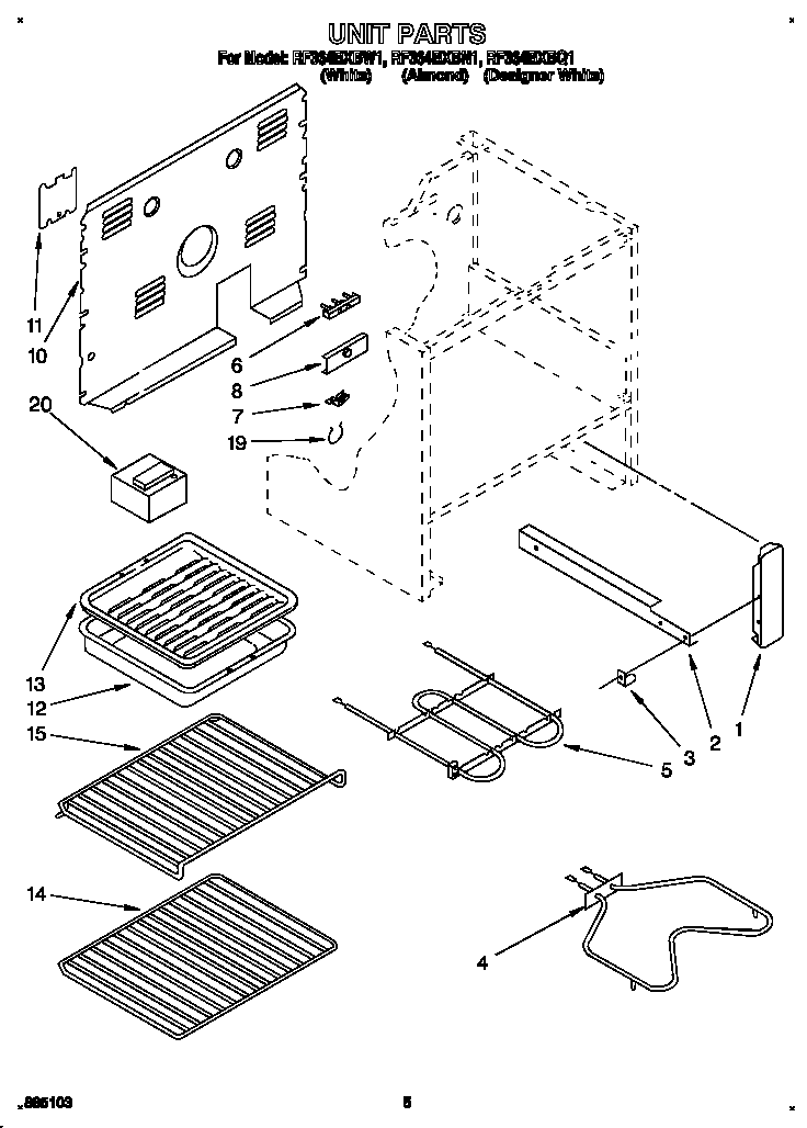 Whirlpool RF364BXBN1 unit diagram
