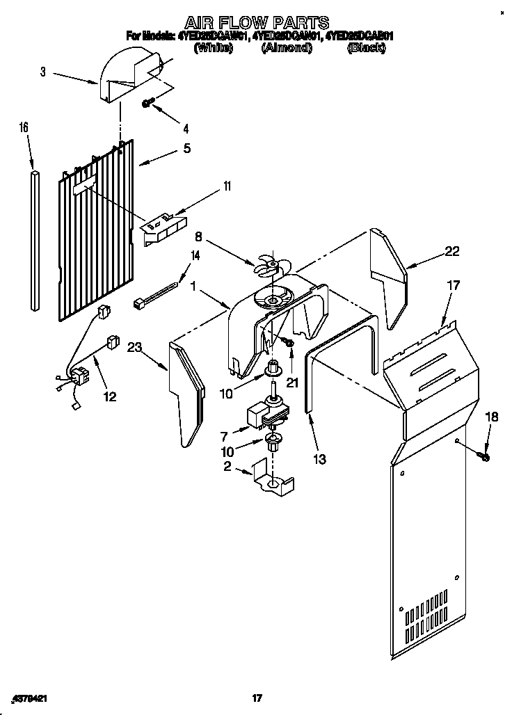 Whirlpool 4YED25DQAW01 air flow diagram