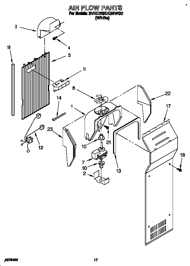 Whirlpool 3VED29DQBW00 air flow diagram