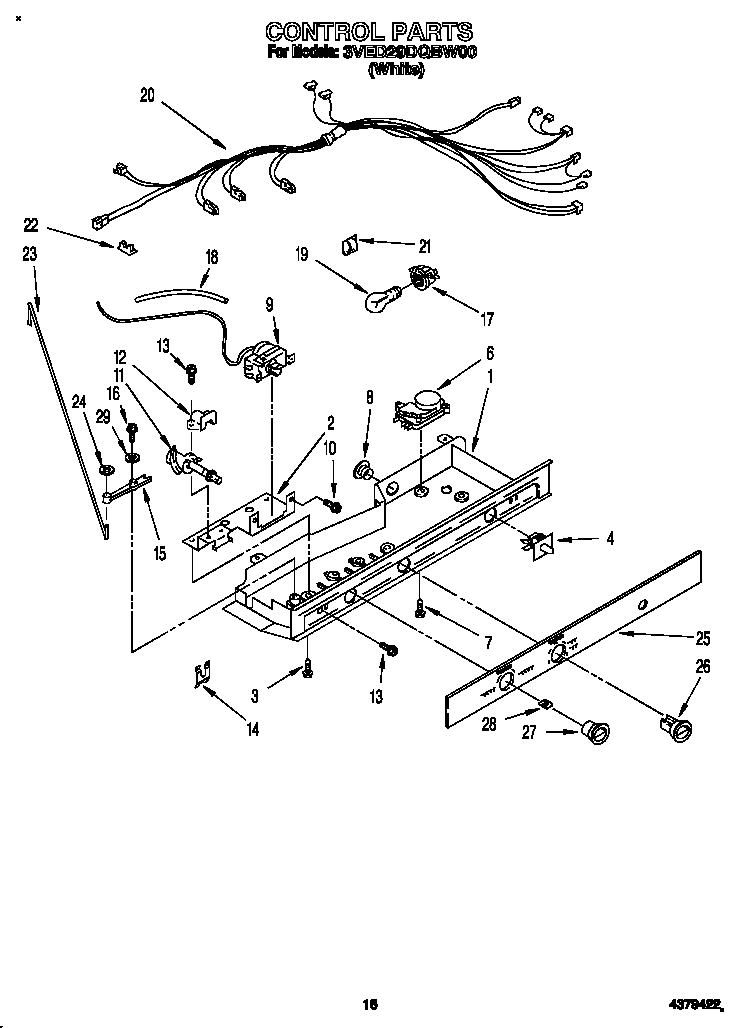 Whirlpool 3VED29DQBW00 control diagram
