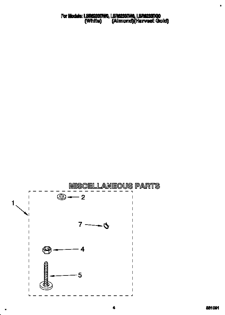Whirlpool LSR6233BW0 miscellaneous diagram