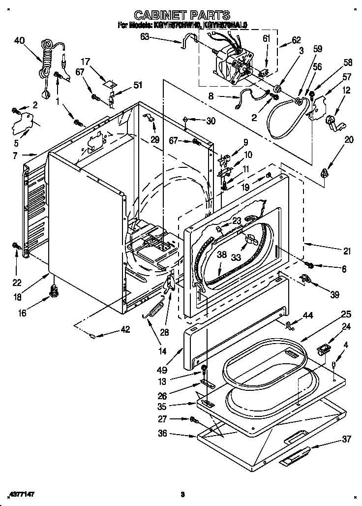 KitchenAid KGYE670BAL0 cabinet diagram