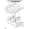 KitchenAid KDDT207BAL0 burner box, gas valves, and switches diagram