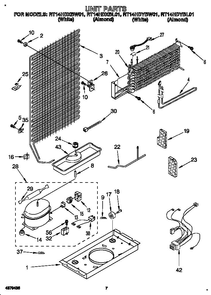 Roper RT14HDYBW01 unit diagram