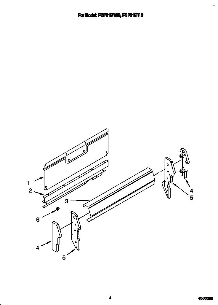 Roper FGP315BW0 backguard diagram