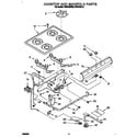 Roper FGP315BL0 cooktop and manifold diagram