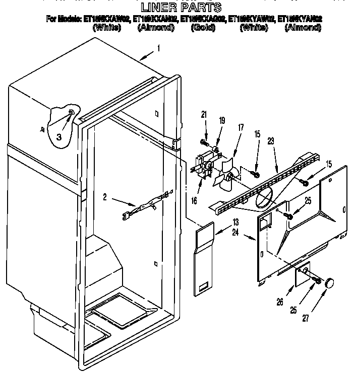 Whirlpool ET18NKXAW02 liner diagram