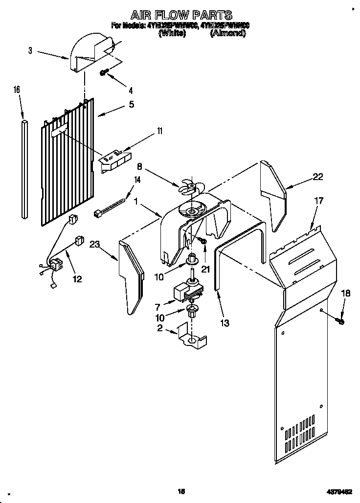 Whirlpool 4YED25PWBN00 air flow diagram