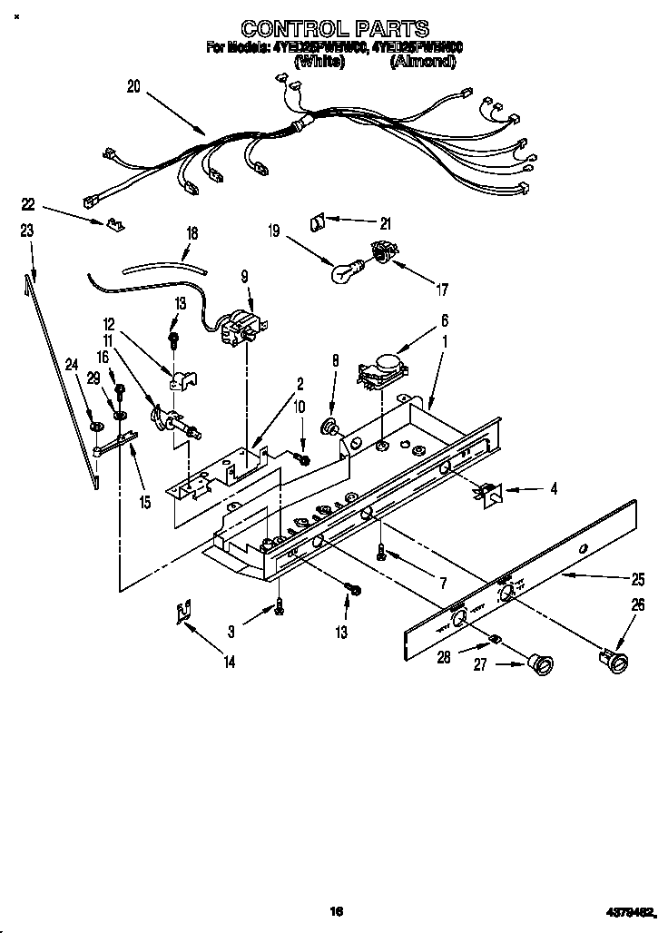 Whirlpool 4YED25PWBN00 control diagram