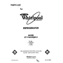 Whirlpool ET17HKXRWR0 front cover diagram