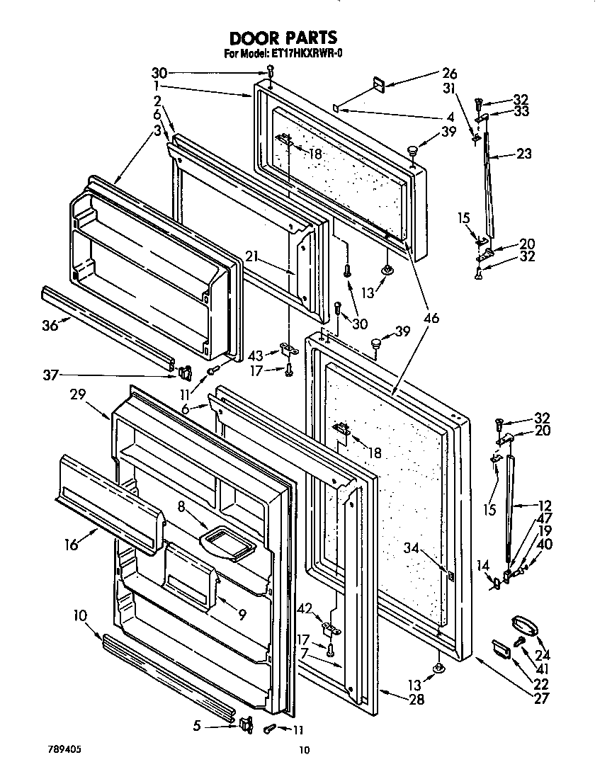 Whirlpool ET17HKXRCR0 door diagram