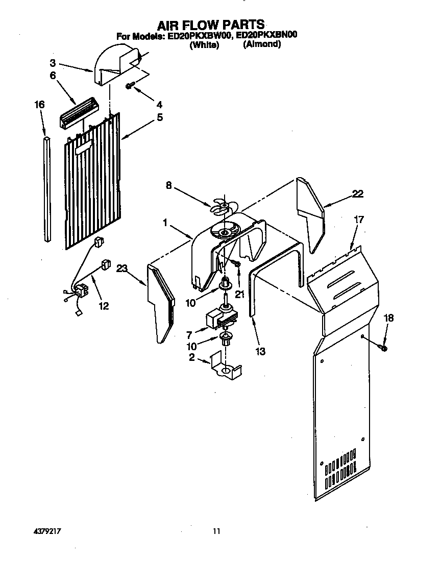 Whirlpool ED20PKXBN00 air flow diagram