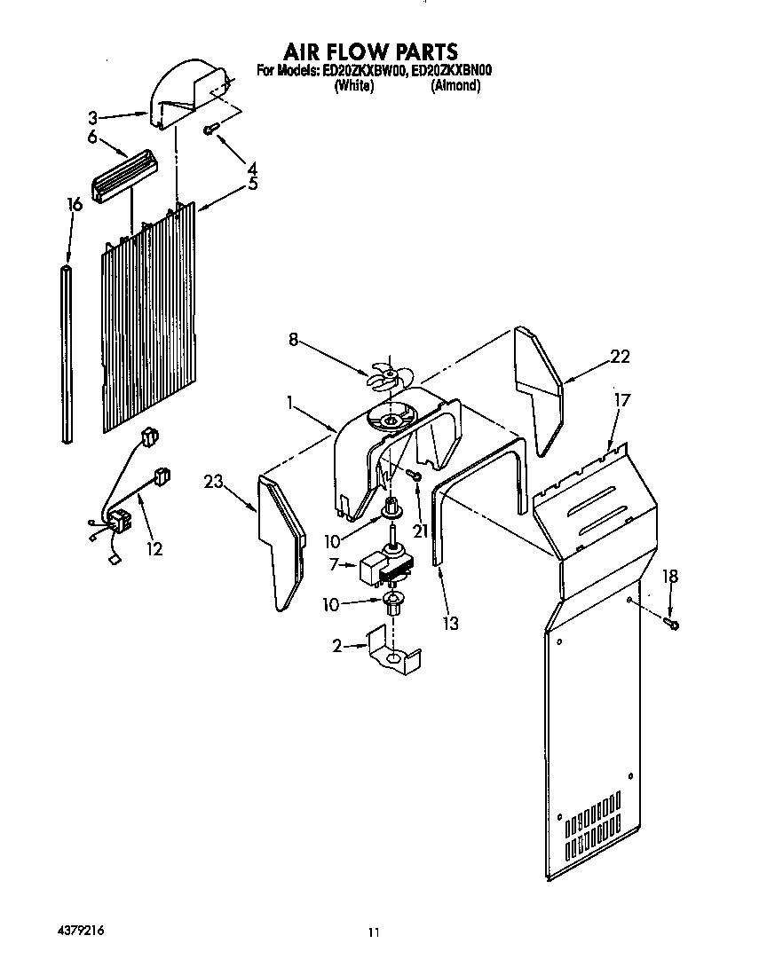 Whirlpool ED20ZKXBW00 air flow diagram