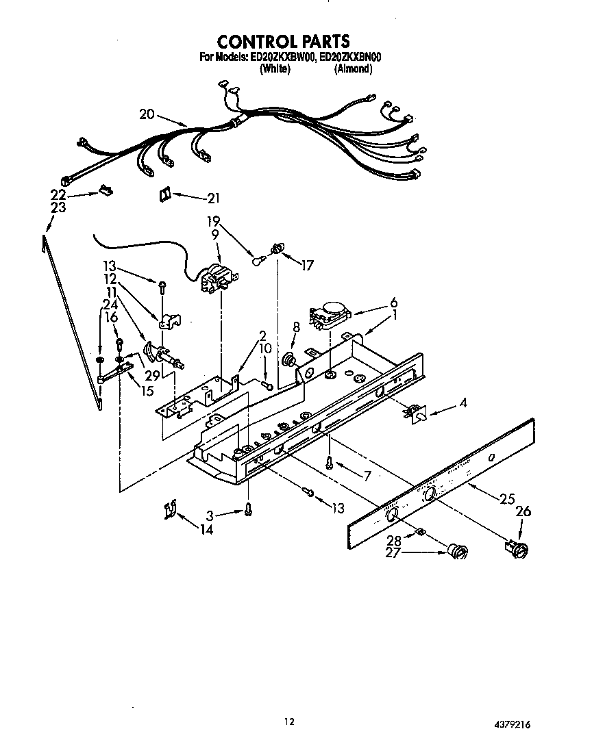 Whirlpool ED20ZKXBW00 control diagram