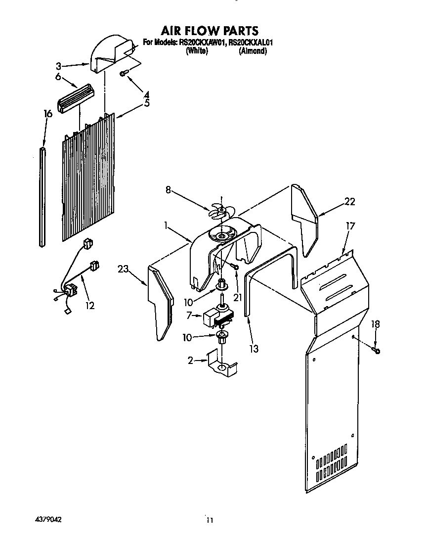Roper RS20CKXAW01 air flow diagram