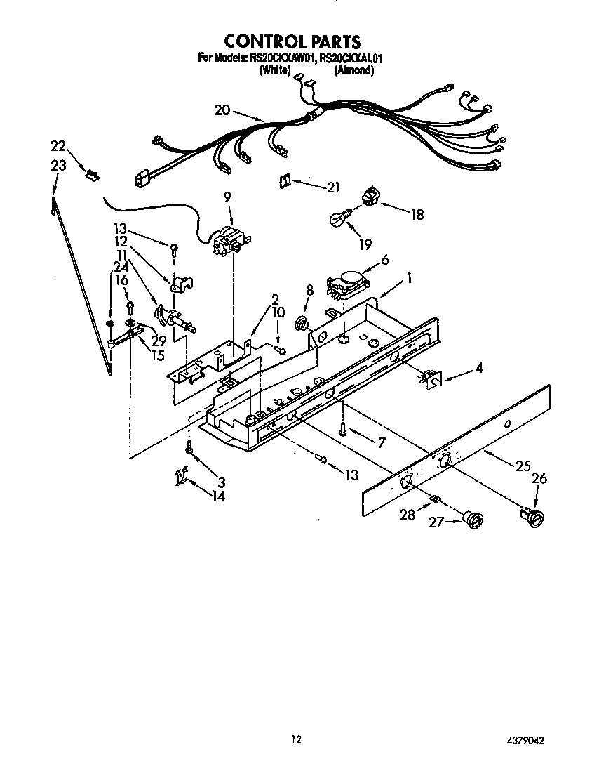 Roper RS20CKXAW01 control diagram