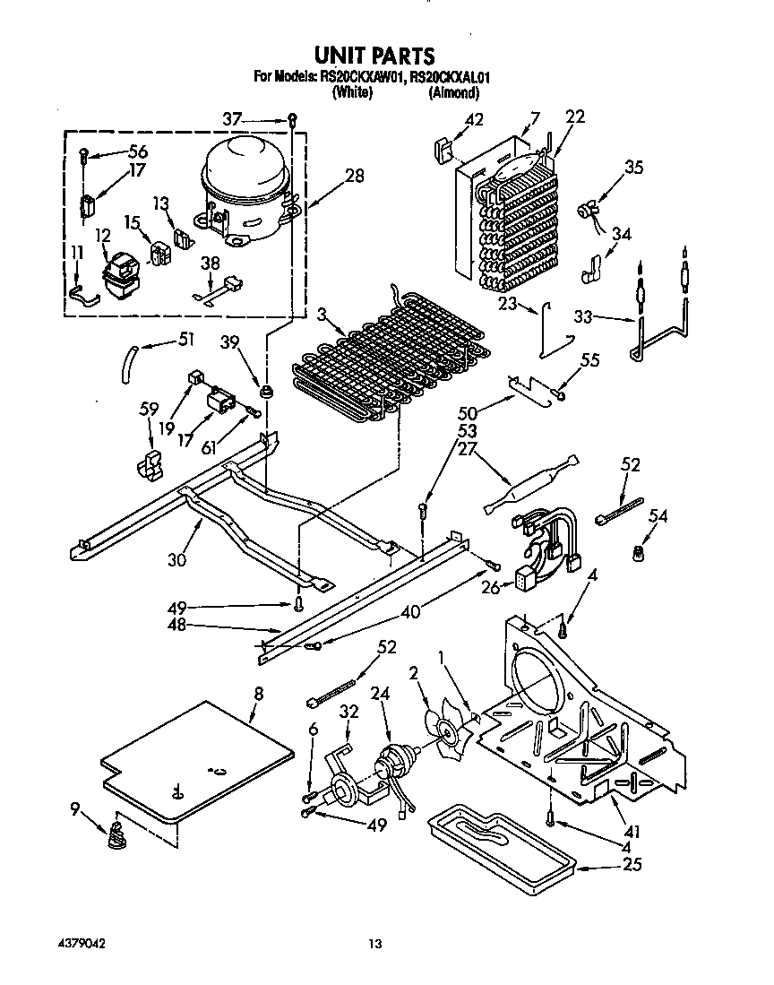 Roper RS20CKXAW01 unit diagram