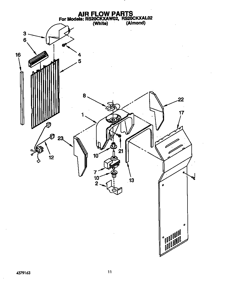 Roper RS20CKXAL02 air flow diagram