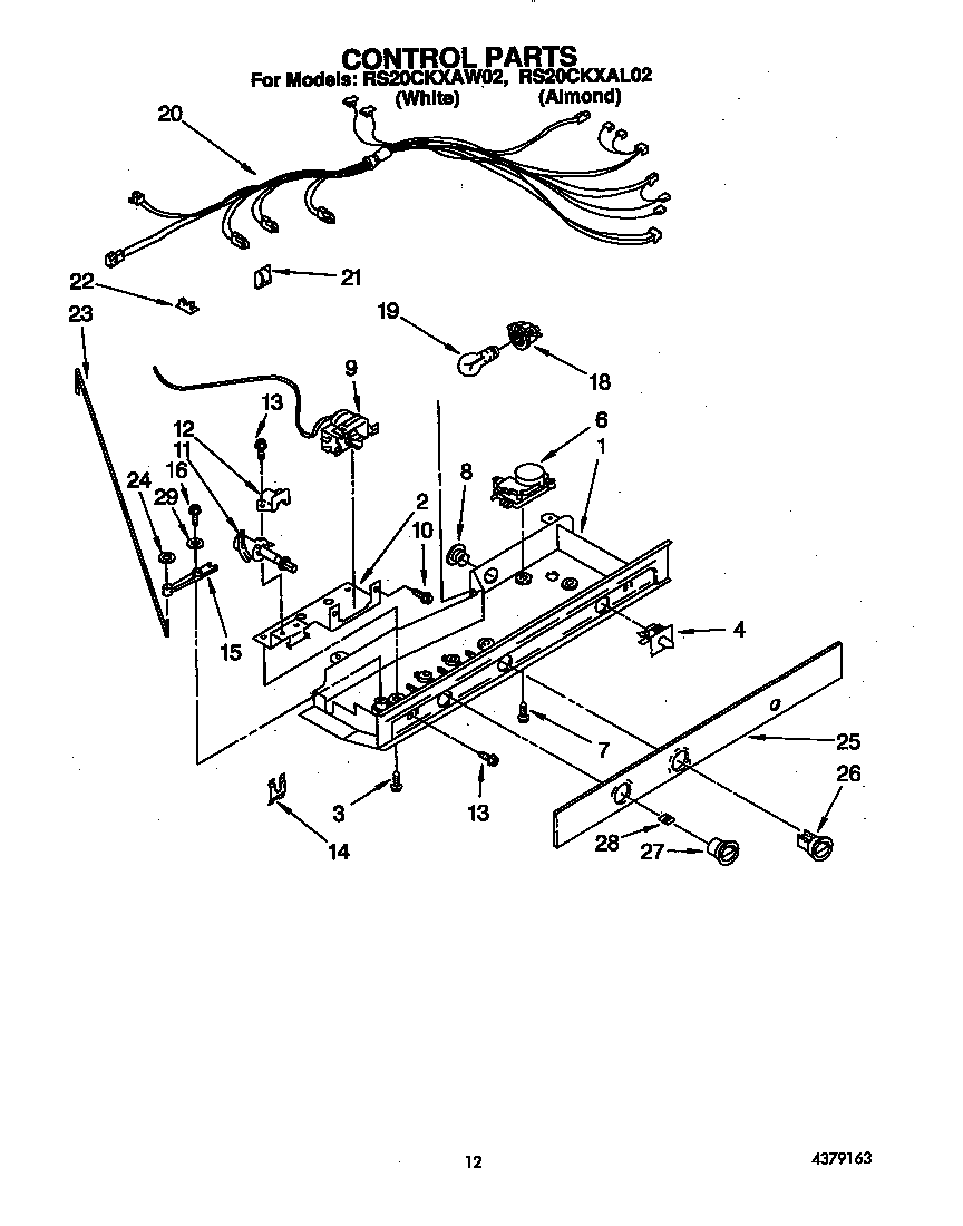 Roper RS20CKXAL02 control diagram