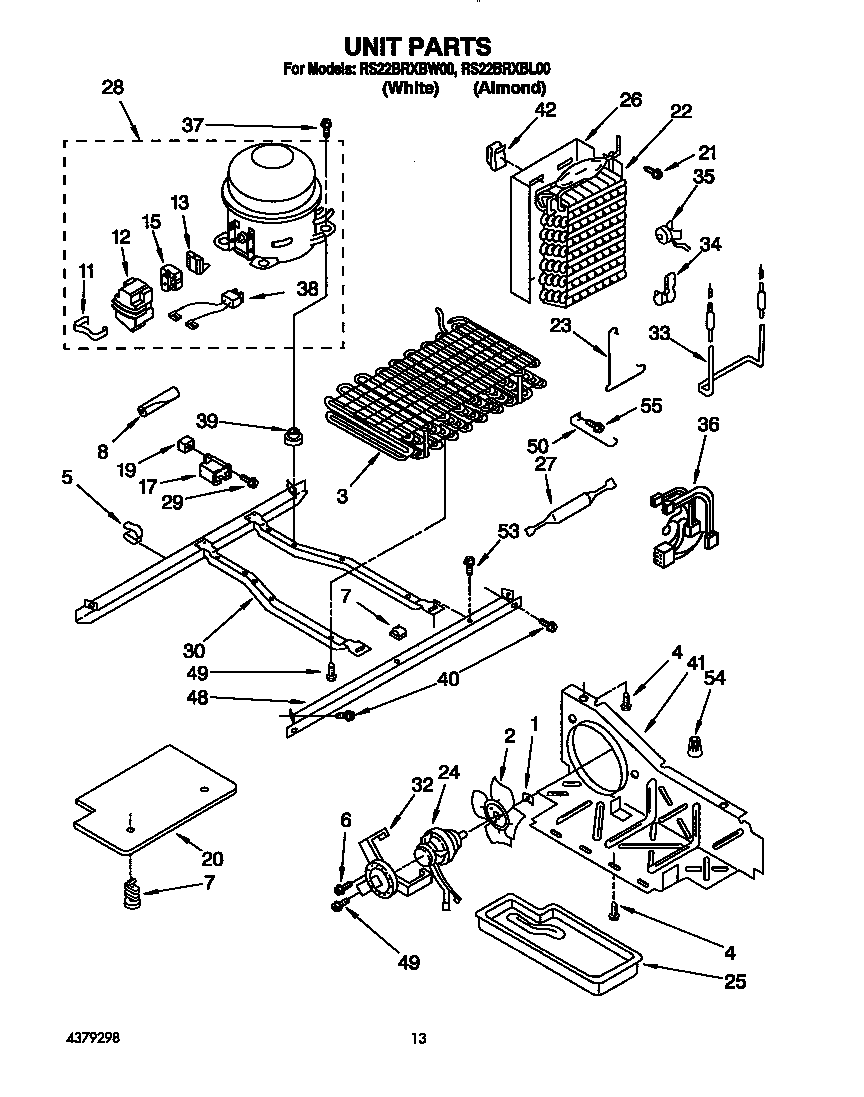 Roper RS22BRXBW00 unit diagram