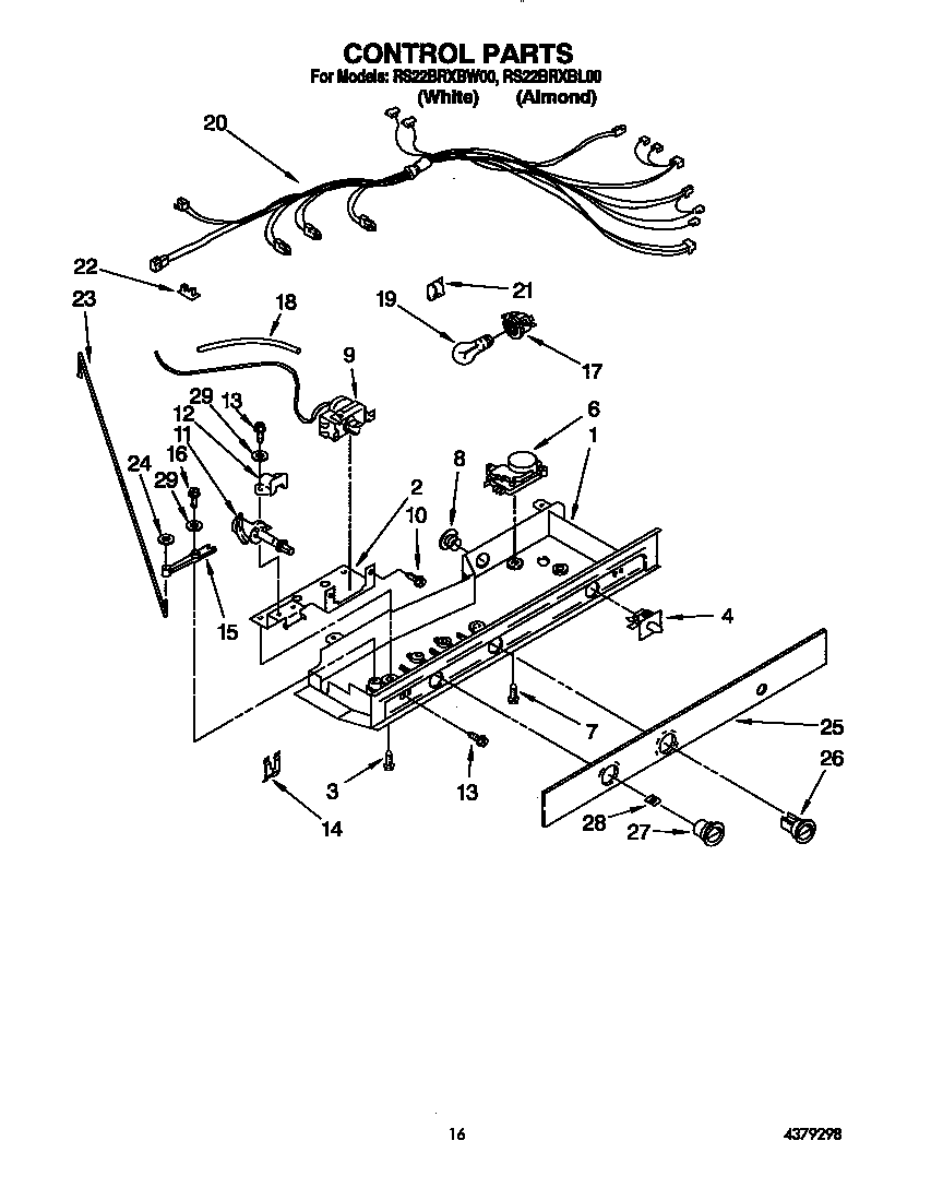 Roper RS22BRXBW00 control diagram