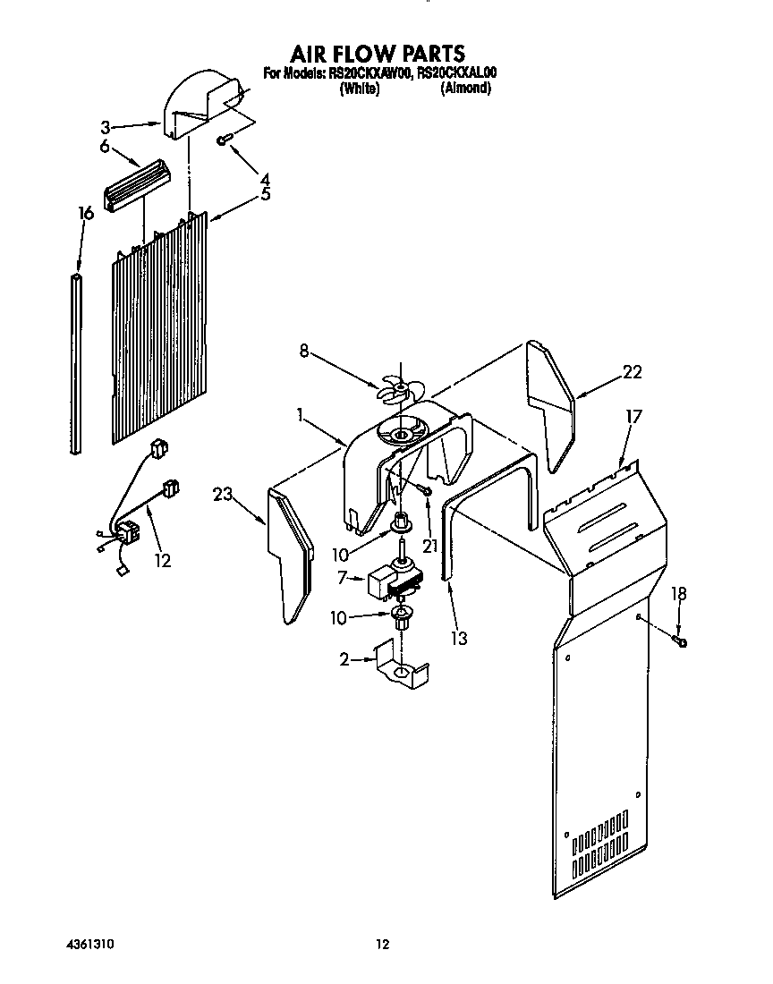 Roper RS20CKXAL00 air flow diagram