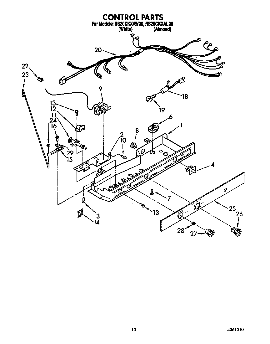 Roper RS20CKXAL00 control diagram