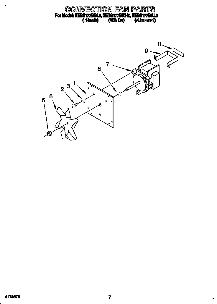 KitchenAid KEBS177BAL0 convection fan diagram
