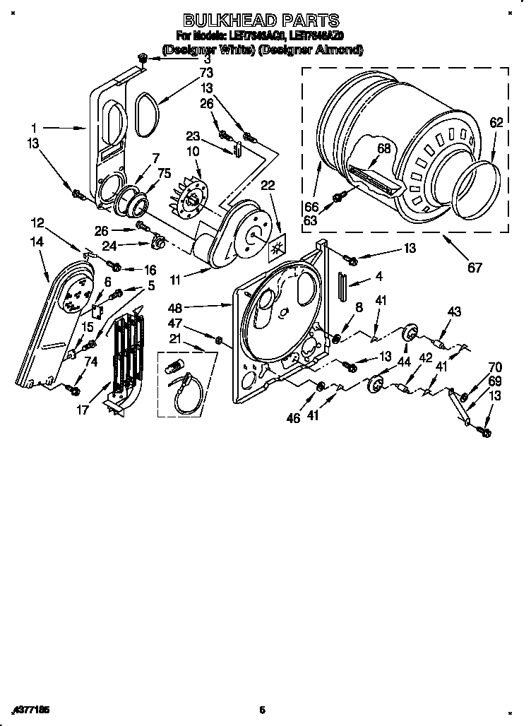 Whirlpool LER7646AQ0 bulkhead diagram
