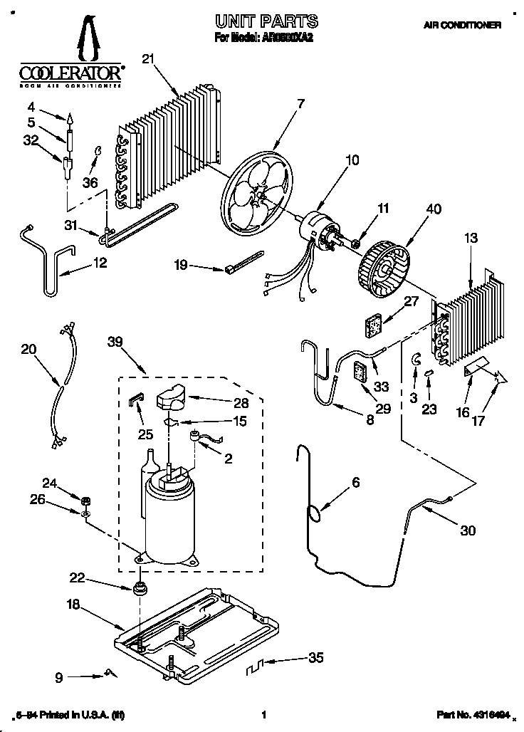 Whirlpool AR0500XA2 unit diagram