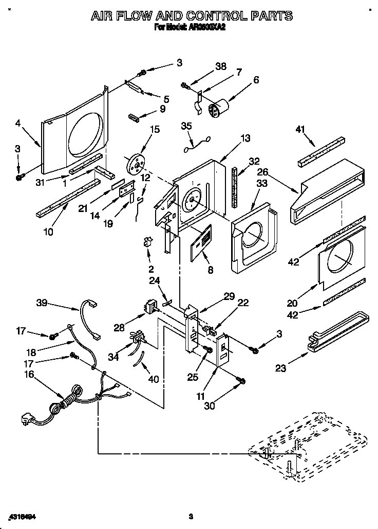 Whirlpool AR0500XA2 air flow and control diagram