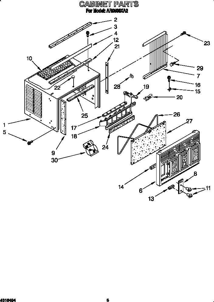 Whirlpool AR0500XA2 cabinet diagram