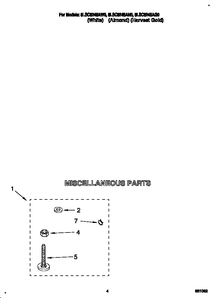 Whirlpool 8LSC8245AN0 miscellaneous diagram