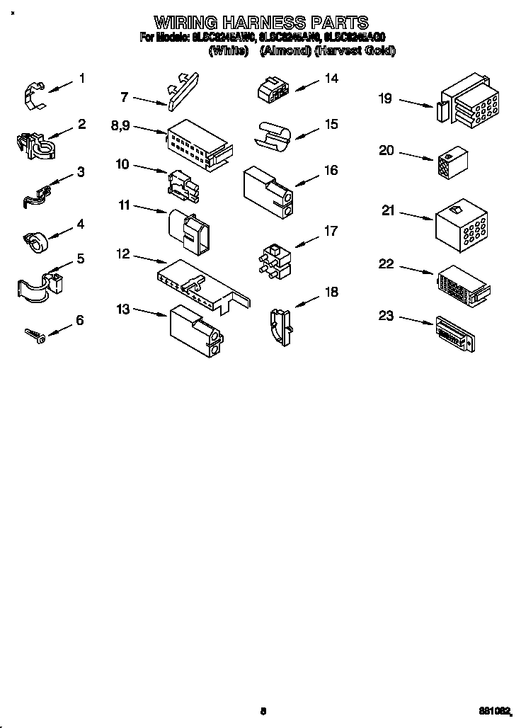 Whirlpool 8LSC8245AN0 wiring harness diagram