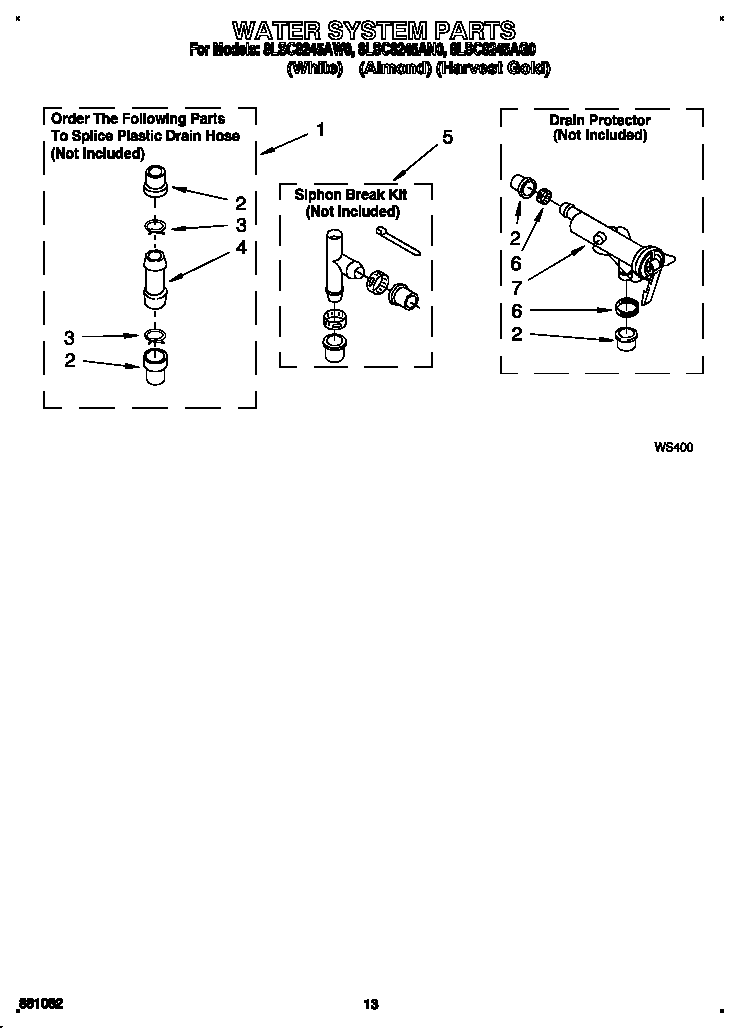 Whirlpool 8LSC8245AN0 water system diagram