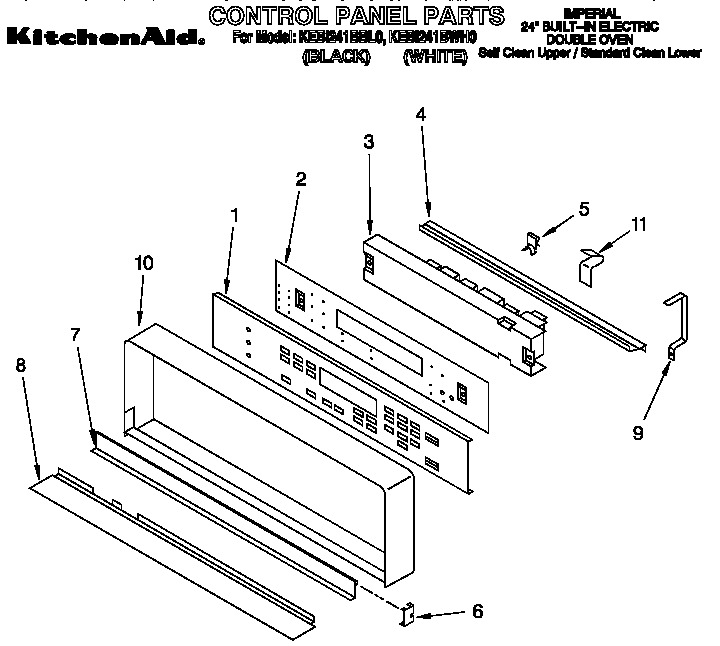KitchenAid KEBI241BBL0 control panel diagram