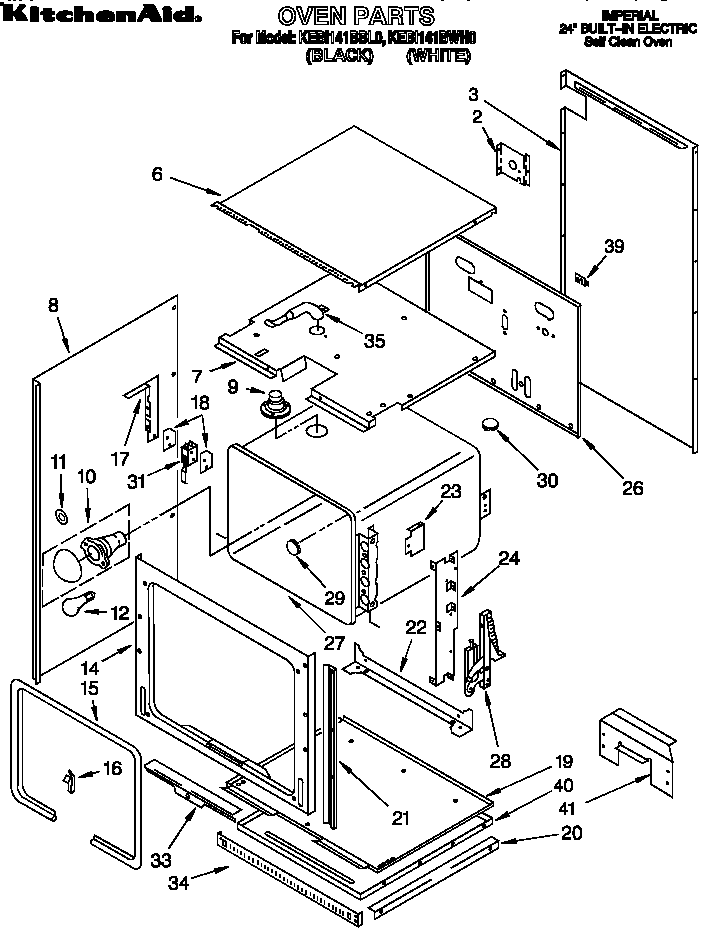 KitchenAid KEBI141BWH0 oven diagram