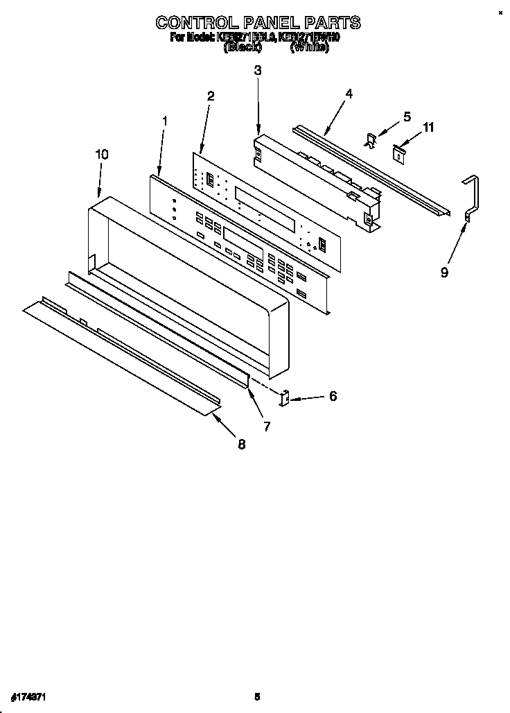 KitchenAid KEBI271BWH0 control panel diagram