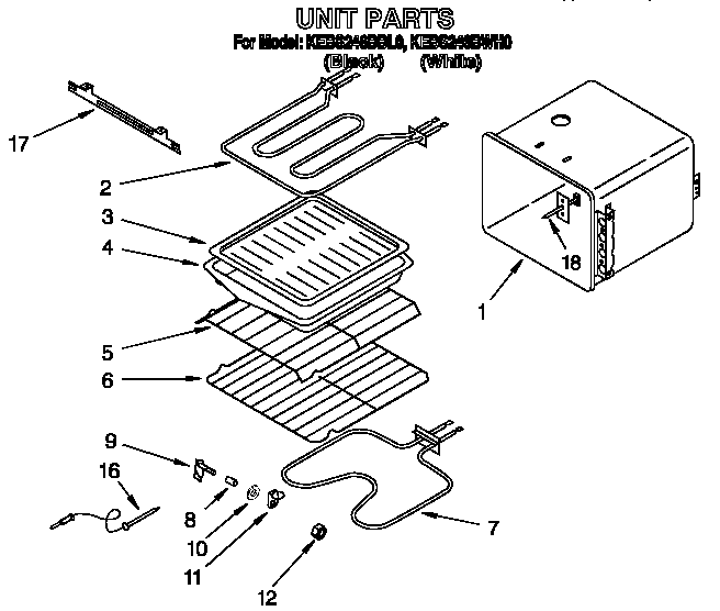 KitchenAid KEBS246BWH0 unit diagram