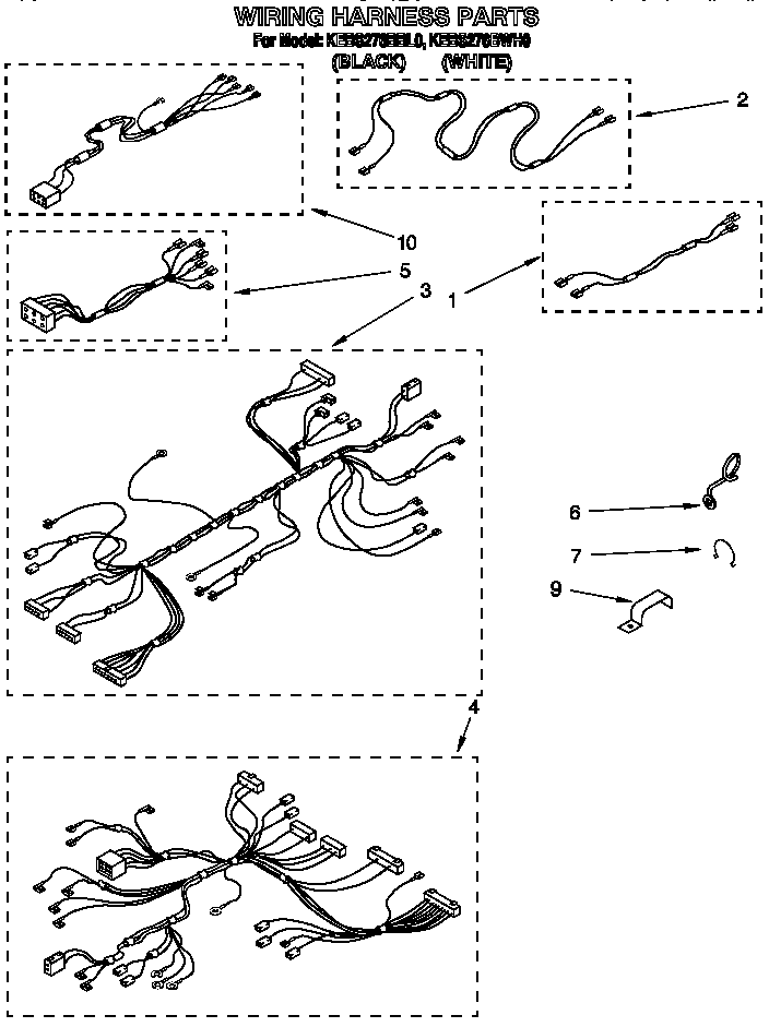 KitchenAid KEBS276BBL0 wiring harness diagram