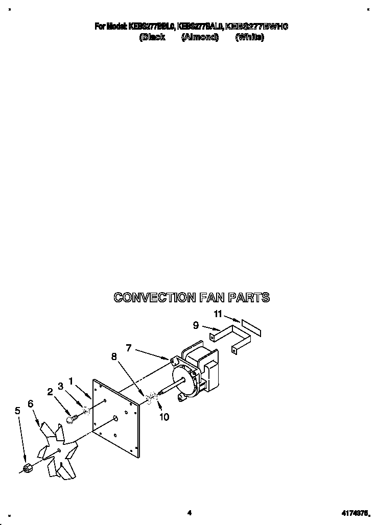 KitchenAid KEBS277BBL0 convection fan diagram