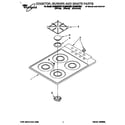 Whirlpool SC8630EBW1 cooktop, burner, grate parts diagram