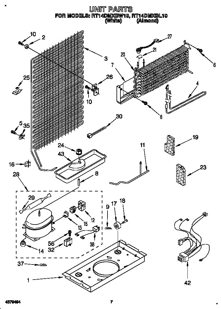 Roper RT14DMXBL10 unit diagram