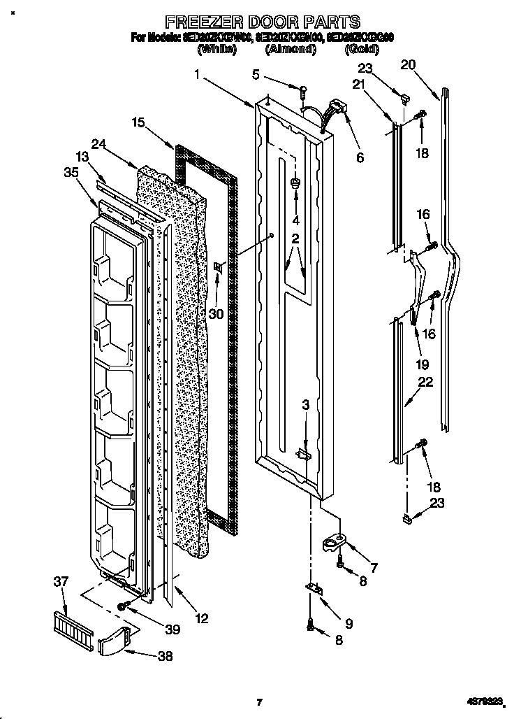 Whirlpool 8ED20ZKXBW00 freezer door diagram