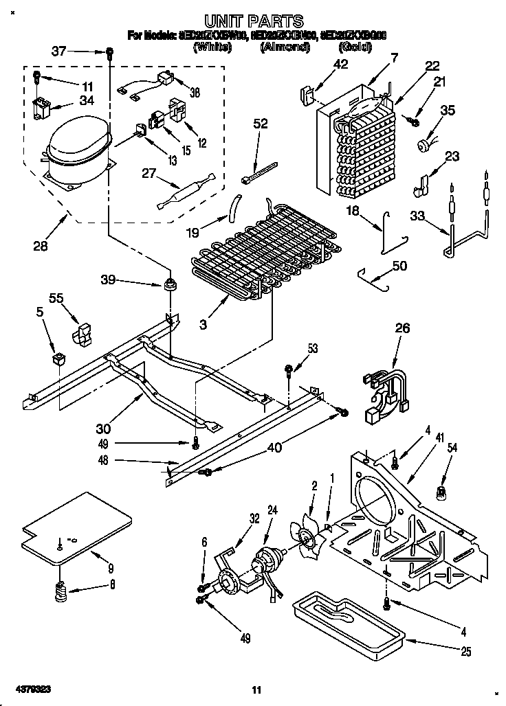 Whirlpool 8ED20ZKXBW00 unit diagram