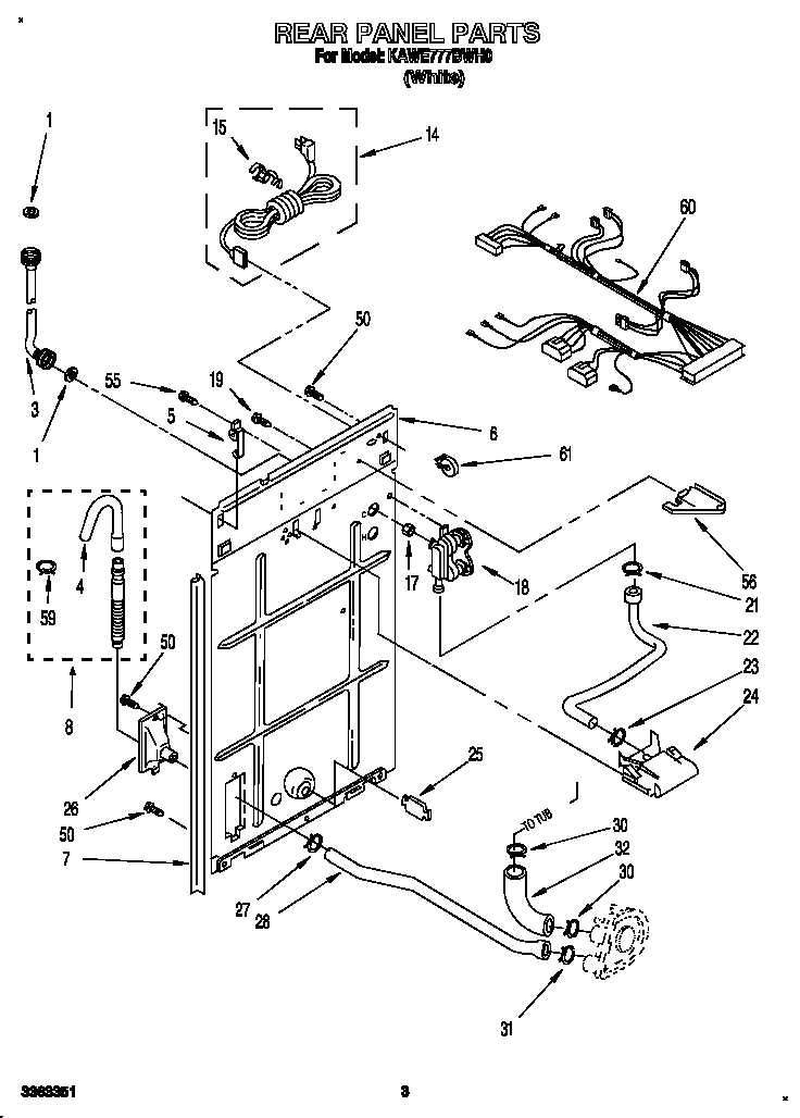 KitchenAid KAWE777BWH0 rear panel diagram